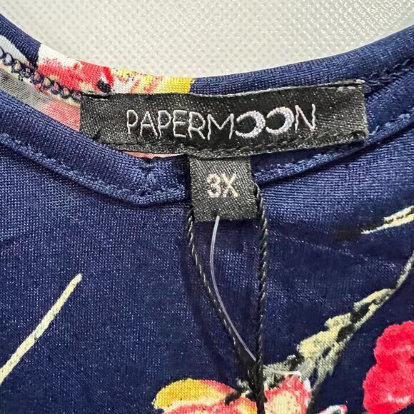 Stitch Fix‎ Paper Moon Womens Tank SIze 3X Basima Black Detail Knit Floral - Picture 2 of 4